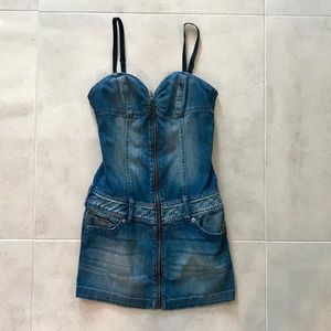 Guess Denim Zipper Bodycon Dress